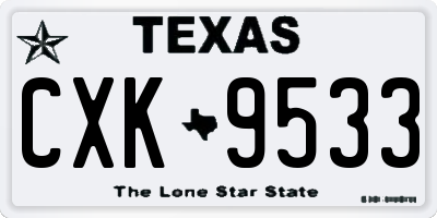 TX license plate CXK9533