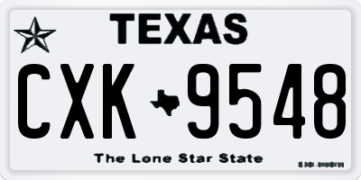 TX license plate CXK9548