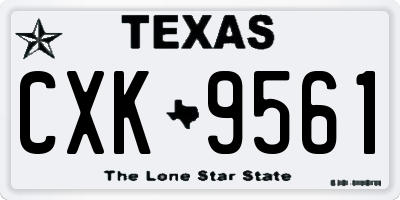 TX license plate CXK9561