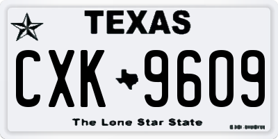 TX license plate CXK9609