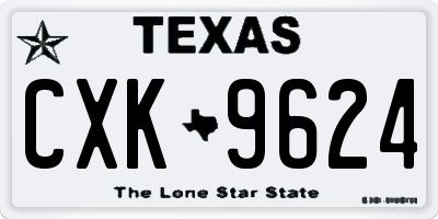TX license plate CXK9624