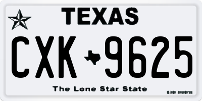 TX license plate CXK9625