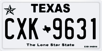 TX license plate CXK9631