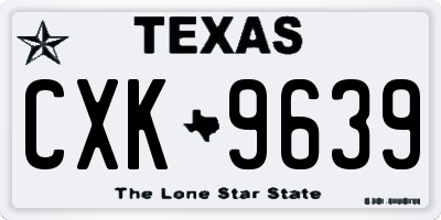 TX license plate CXK9639