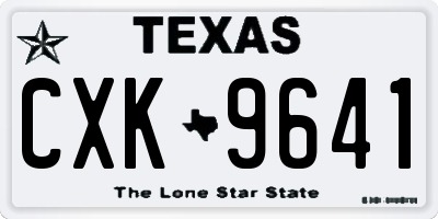 TX license plate CXK9641
