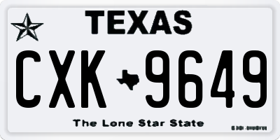 TX license plate CXK9649