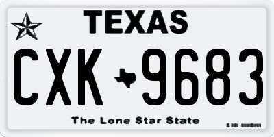 TX license plate CXK9683