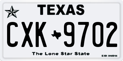 TX license plate CXK9702