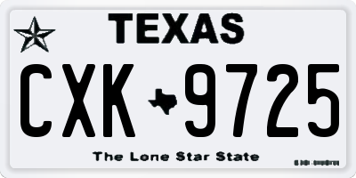 TX license plate CXK9725