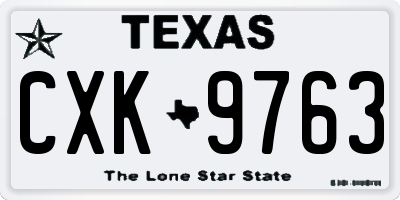 TX license plate CXK9763