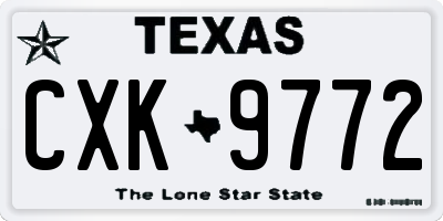 TX license plate CXK9772