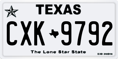 TX license plate CXK9792