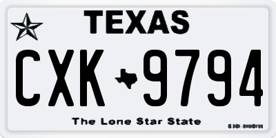 TX license plate CXK9794