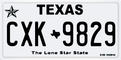TX license plate CXK9829