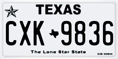TX license plate CXK9836