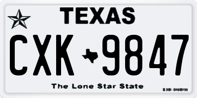 TX license plate CXK9847