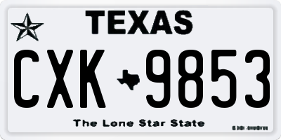 TX license plate CXK9853