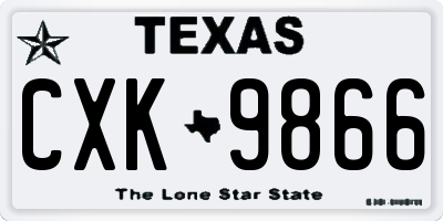 TX license plate CXK9866