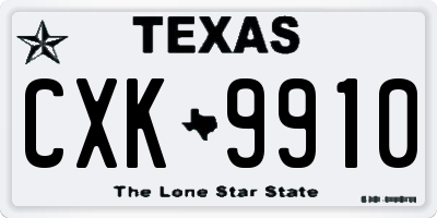 TX license plate CXK9910