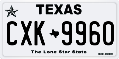 TX license plate CXK9960