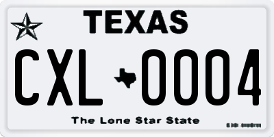 TX license plate CXL0004