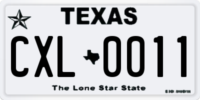 TX license plate CXL0011