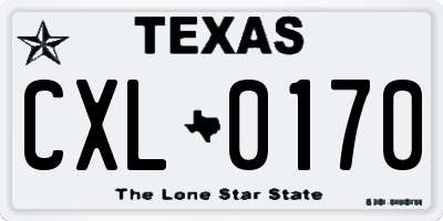 TX license plate CXL0170