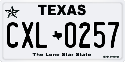TX license plate CXL0257