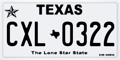 TX license plate CXL0322