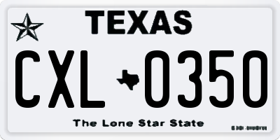 TX license plate CXL0350