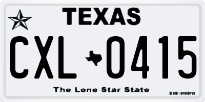 TX license plate CXL0415