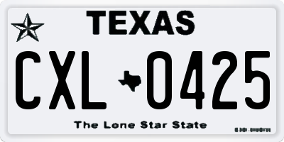 TX license plate CXL0425