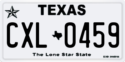 TX license plate CXL0459
