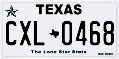 TX license plate CXL0468