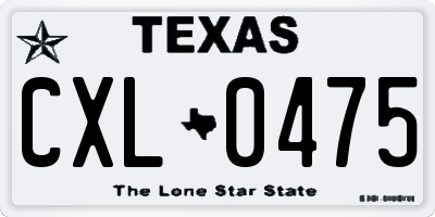 TX license plate CXL0475