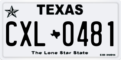 TX license plate CXL0481