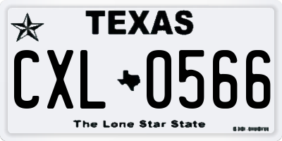 TX license plate CXL0566
