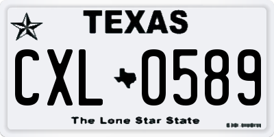 TX license plate CXL0589