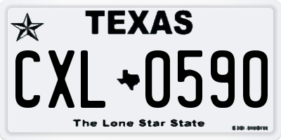TX license plate CXL0590