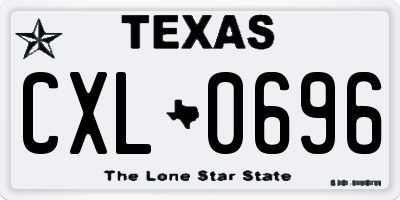 TX license plate CXL0696