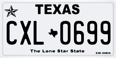 TX license plate CXL0699