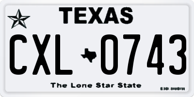 TX license plate CXL0743