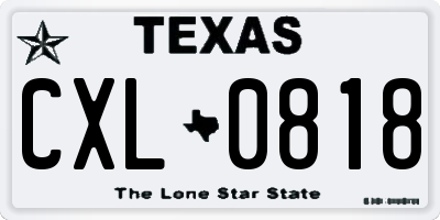 TX license plate CXL0818