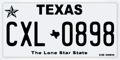 TX license plate CXL0898