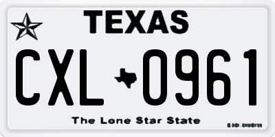 TX license plate CXL0961