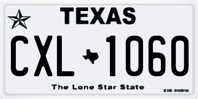 TX license plate CXL1060