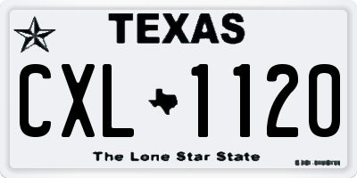 TX license plate CXL1120
