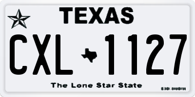 TX license plate CXL1127