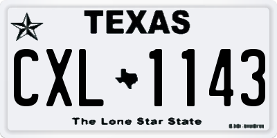 TX license plate CXL1143