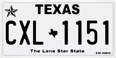 TX license plate CXL1151
